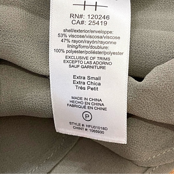 NWT  Habitual Sleeveless Button Up Tie Army Fall Green Midi Dress Size XS - Picture 11 of 11